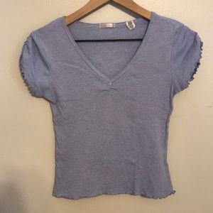 Blue and White Striped Shirt